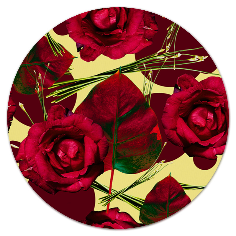 цена Printio Коврик для мышки (круглый) Красные розы