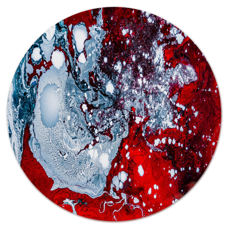 Printio Коврик для мышки (круглый) Красно-белые краски