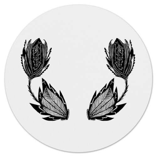 Заказать коврик для мышки в Москве. Коврик для мышки (круглый) Черные цветы от aviva - готовые дизайны и нанесение принтов.