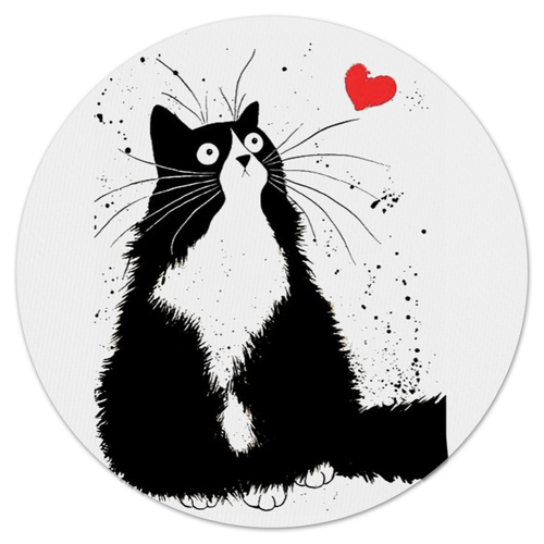 Заказать коврик для мышки в Москве. Коврик для мышки (круглый) Кот, мечтающий о Любви от Виктор Гришин - готовые дизайны и нанесение принтов.