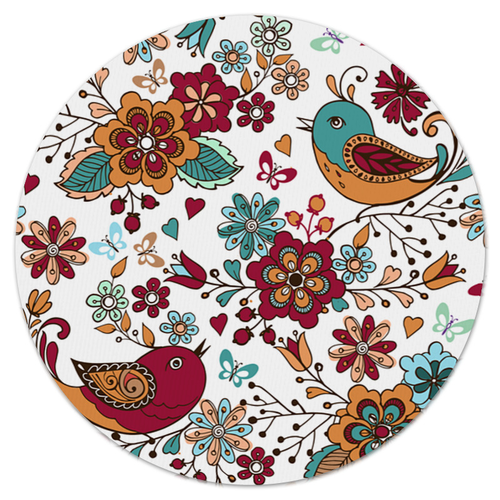 Заказать коврик для мышки в Москве. Коврик для мышки (круглый) Птицы и цветы от THE_NISE  - готовые дизайны и нанесение принтов.