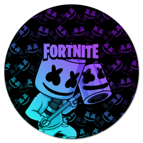 Заказать коврик для мышки в Москве. Коврик для мышки (круглый) Fortnite, Marshmello от geekbox - готовые дизайны и нанесение принтов.