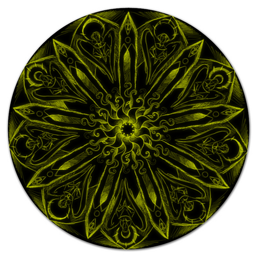 Заказать коврик для мышки в Москве. Коврик для мышки (круглый) Neon mandala - Sun от слегачик - готовые дизайны и нанесение принтов.