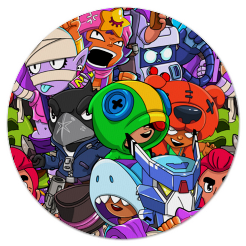 Заказать коврик для мышки в Москве. Коврик для мышки (круглый) BRAWL STARS от geekbox - готовые дизайны и нанесение принтов.