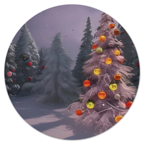 Заказать коврик для мышки в Москве. Коврик для мышки (круглый) Зимний новогодний лес от Anstey  - готовые дизайны и нанесение принтов.