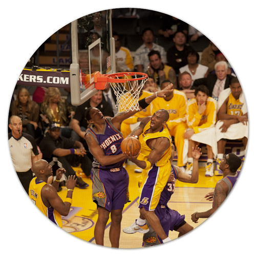 Заказать коврик для мышки в Москве. Коврик для мышки (круглый) Lakers - Kobe от skynatural - готовые дизайны и нанесение принтов.