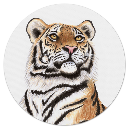 Заказать коврик для мышки в Москве. Коврик для мышки (круглый) Взгляд тигра от tigerda  - готовые дизайны и нанесение принтов.