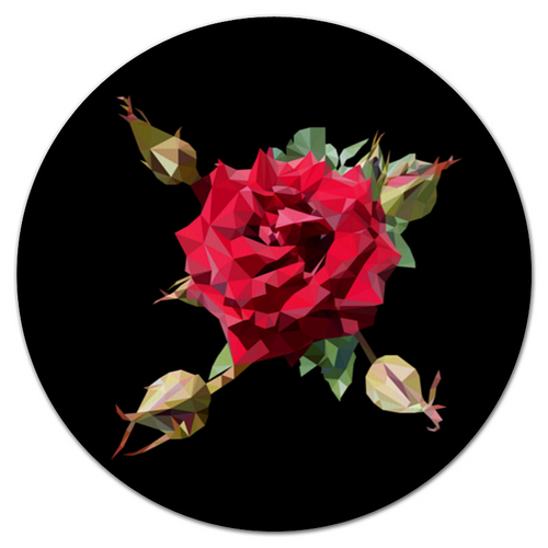 Заказать коврик для мышки в Москве. Коврик для мышки (круглый) Rose Low Poly vector от natulia_hatulia@yahoo.com - готовые дизайны и нанесение принтов.