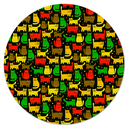 Заказать коврик для мышки в Москве. Коврик для мышки (круглый) Цветные котята от THE_NISE  - готовые дизайны и нанесение принтов.