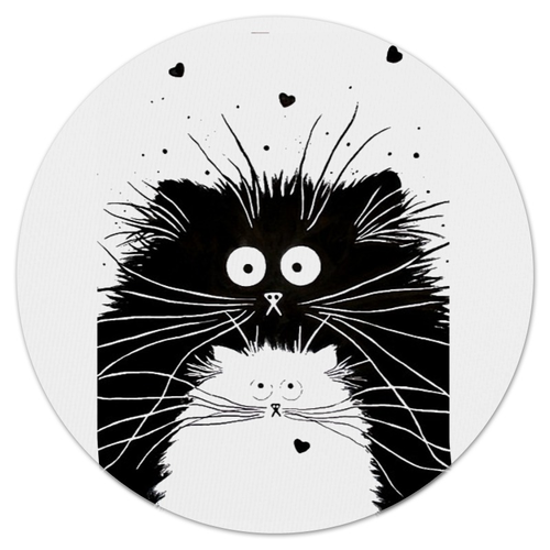 Заказать коврик для мышки в Москве. Коврик для мышки (круглый) Кот и Кошка от Виктор Гришин - готовые дизайны и нанесение принтов.
