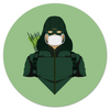 Заказать коврик для мышки в Москве. Коврик для мышки (круглый) Зеленая стрела (Коллекция: Герои носят маски) от GeekFox  - готовые дизайны и нанесение принтов.