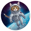 Заказать коврик для мышки в Москве. Коврик для мышки (круглый) Кот-космонавт в открытом космосе от p_i_r_a_n_y_a  - готовые дизайны и нанесение принтов.