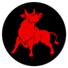 Заказать коврик для мышки в Москве. Коврик для мышки (круглый) Красный бык от lissaart@yandex.ru - готовые дизайны и нанесение принтов.
