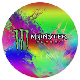 Заказать коврик для мышки в Москве. Коврик для мышки (круглый) Monster Energy от THE_NISE  - готовые дизайны и нанесение принтов.