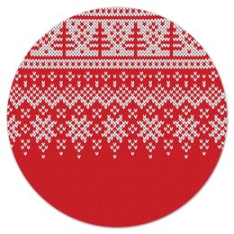 Заказать коврик для мышки в Москве. Коврик для мышки (круглый) Новогодние узоры от FireFoxa - готовые дизайны и нанесение принтов.