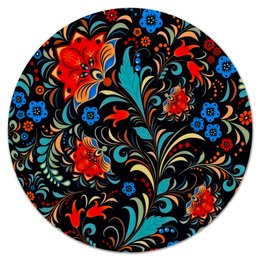 Заказать коврик для мышки в Москве. Коврик для мышки (круглый) Цветочная роспись от THE_NISE  - готовые дизайны и нанесение принтов.