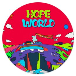 Заказать коврик для мышки в Москве. Коврик для мышки (круглый) HOPE WORLD от alina.nersesyan.23@gmail.com - готовые дизайны и нанесение принтов.