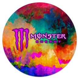 Заказать коврик для мышки в Москве. Коврик для мышки (круглый) Monster Energy от THE_NISE  - готовые дизайны и нанесение принтов.