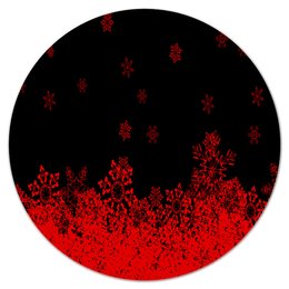 Заказать коврик для мышки в Москве. Коврик для мышки (круглый) Красные снежинки от THE_NISE  - готовые дизайны и нанесение принтов.