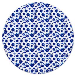 Заказать коврик для мышки в Москве. Коврик для мышки (круглый) голубые цветы от THE_NISE  - готовые дизайны и нанесение принтов.