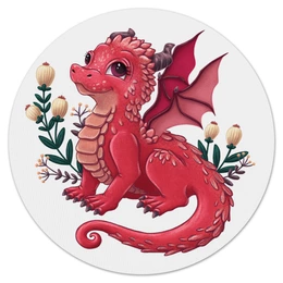 Заказать коврик для мышки в Москве. Коврик для мышки (круглый) Красный дракон от tigerda  - готовые дизайны и нанесение принтов.