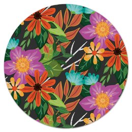 Заказать коврик для мышки в Москве. Коврик для мышки (круглый)  flowers от THE_NISE  - готовые дизайны и нанесение принтов.