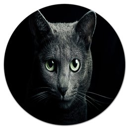 Заказать коврик для мышки в Москве. Коврик для мышки (круглый) Серый кот от THE_NISE  - готовые дизайны и нанесение принтов.