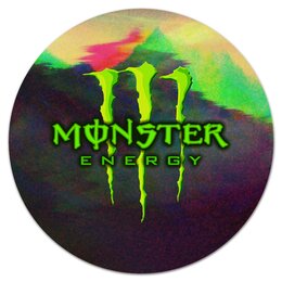 Заказать коврик для мышки в Москве. Коврик для мышки (круглый) Monster Energy от THE_NISE  - готовые дизайны и нанесение принтов.