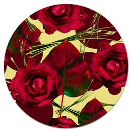 Заказать коврик для мышки в Москве. Коврик для мышки (круглый) красные розы от THE_NISE  - готовые дизайны и нанесение принтов.