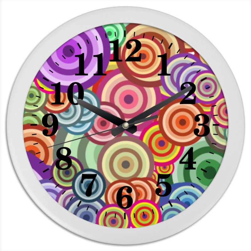 Printio Часы круглые из пластика Цветные круги