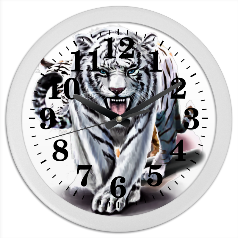 Printio Часы круглые из пластика Год тигра printio часы круглые из пластика тяжёлый новый год