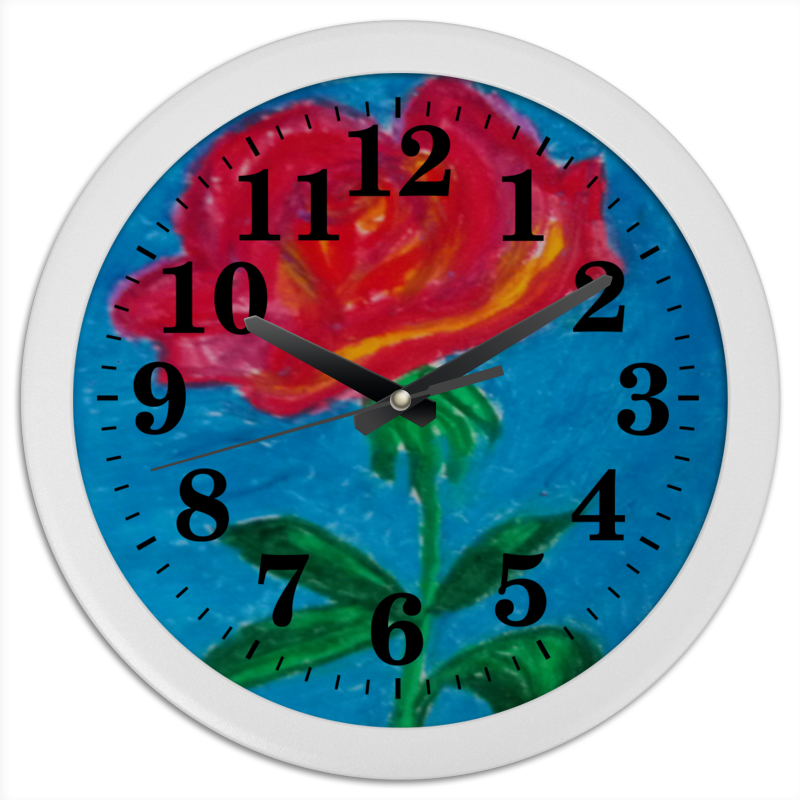 цена Printio Часы круглые из пластика Алая роза