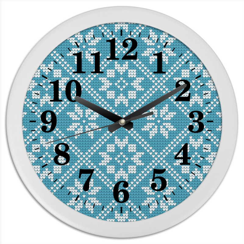 Printio Часы круглые из пластика Новогодние узоры