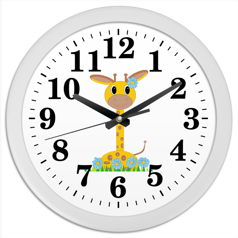 Printio Часы круглые из пластика Жираф printio часы круглые из пластика жираф в маске