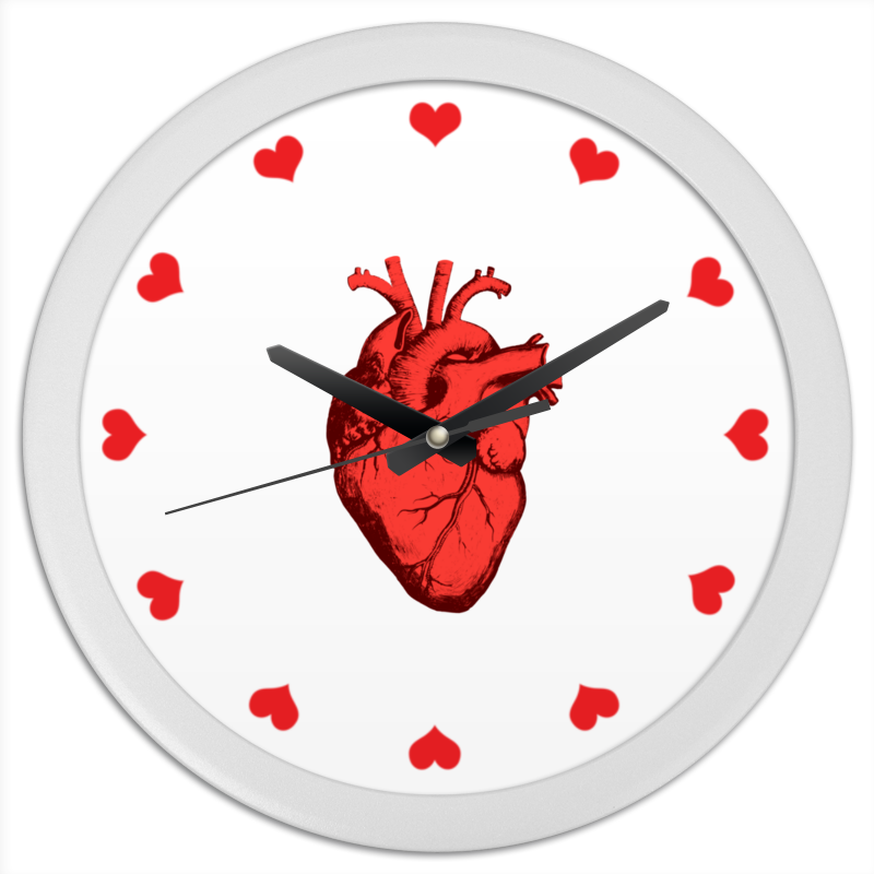 Printio Часы круглые из пластика Сердце