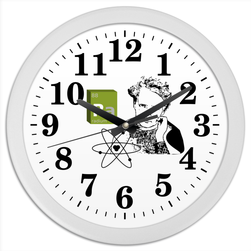 Printio Часы круглые из пластика Радий микросистема atom атом bs 03