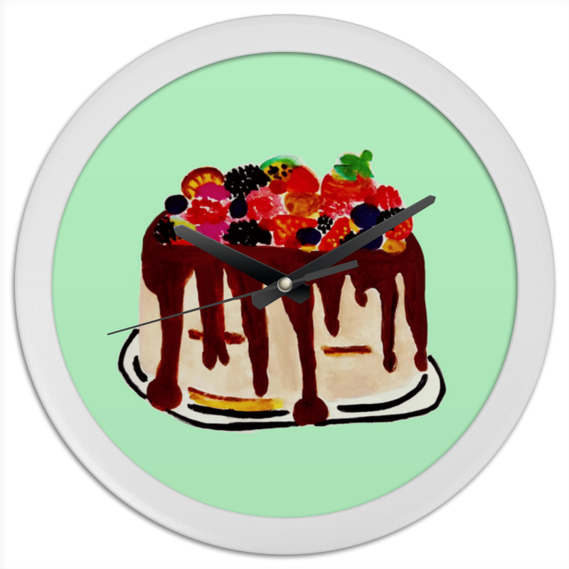 Printio Часы круглые из пластика Тортик набор вкусный тортик кнопа