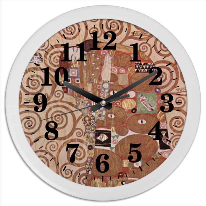 цена Printio Часы круглые из пластика Свершение (густав климт)