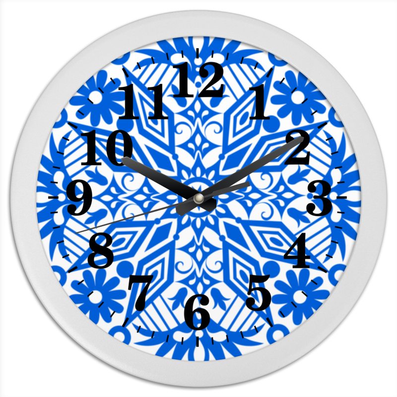Printio Часы круглые из пластика Новогодние узоры printio часы круглые из пластика новогодние узоры