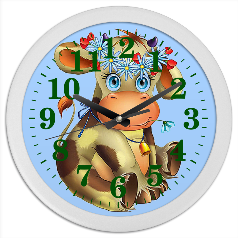 Printio Часы круглые из пластика Год быка printio часы круглые из пластика тяжёлый новый год
