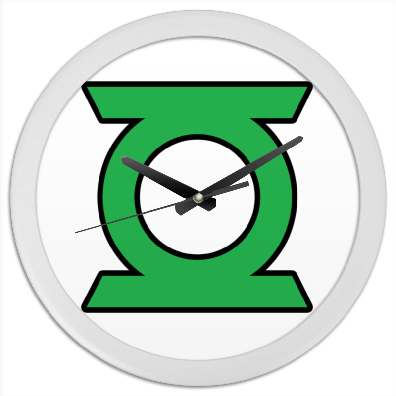 Printio Часы круглые из пластика Green lantern/зеленый фонарь