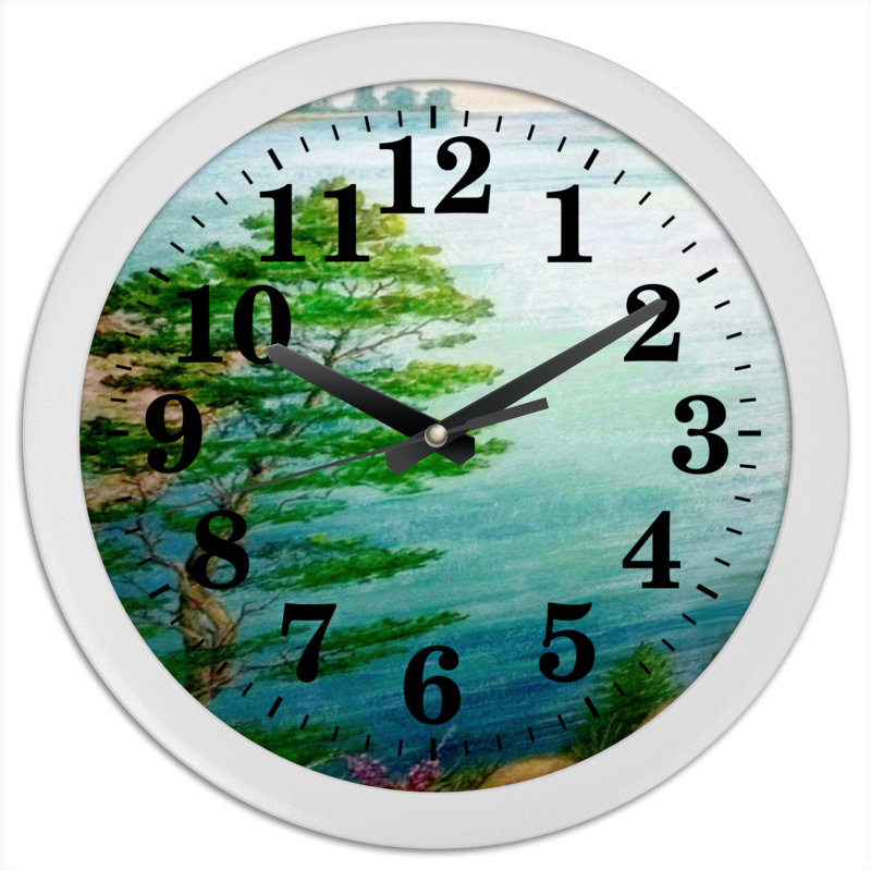 Printio Часы круглые из пластика Песчаный берег мужская футболка река и солнце l синий