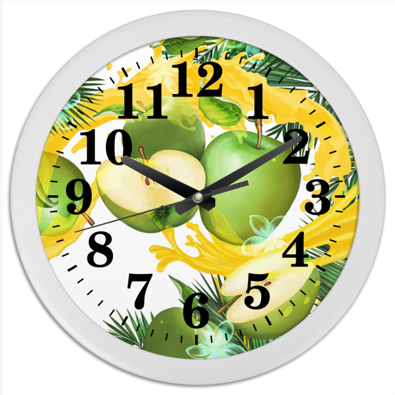 Printio Часы круглые из пластика Яблоки