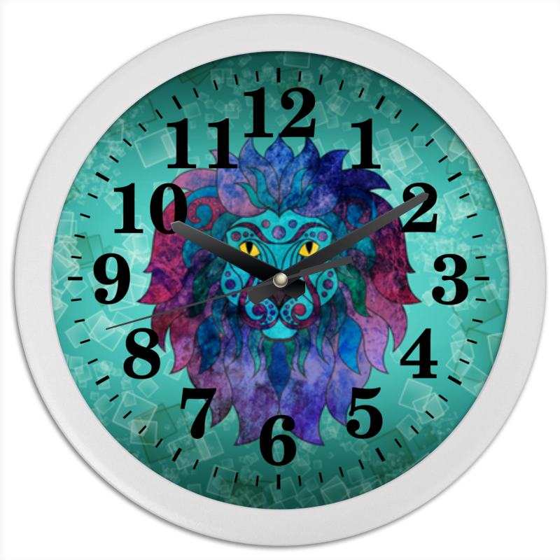 Printio Часы круглые из пластика Яркий лев