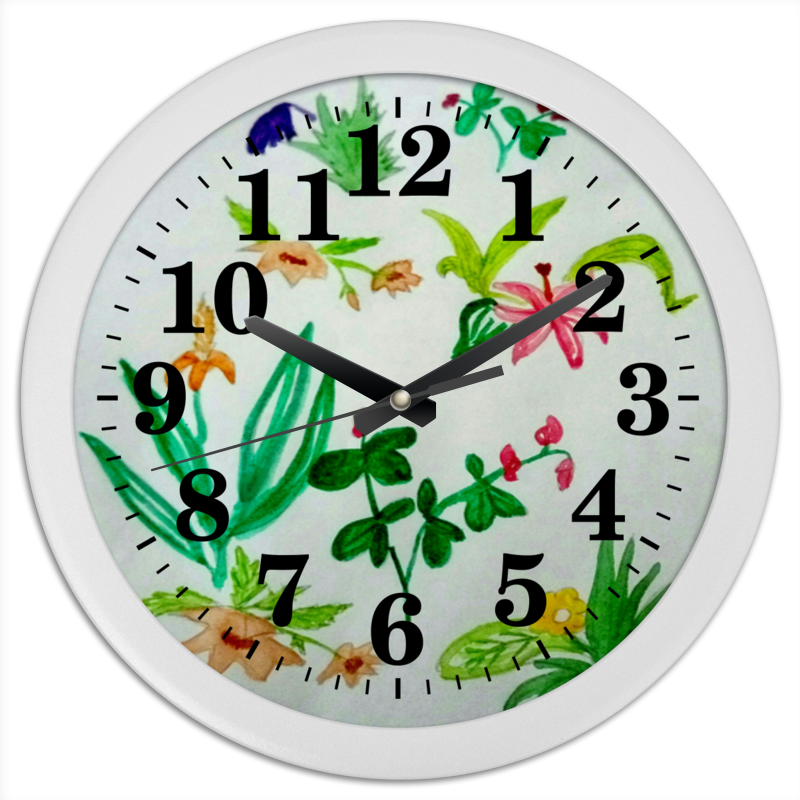 Printio Часы круглые из пластика Ботаника