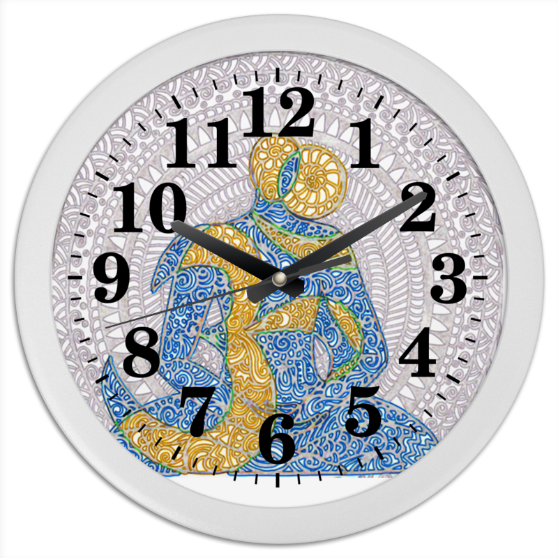 цена Printio Часы круглые из пластика Час бога