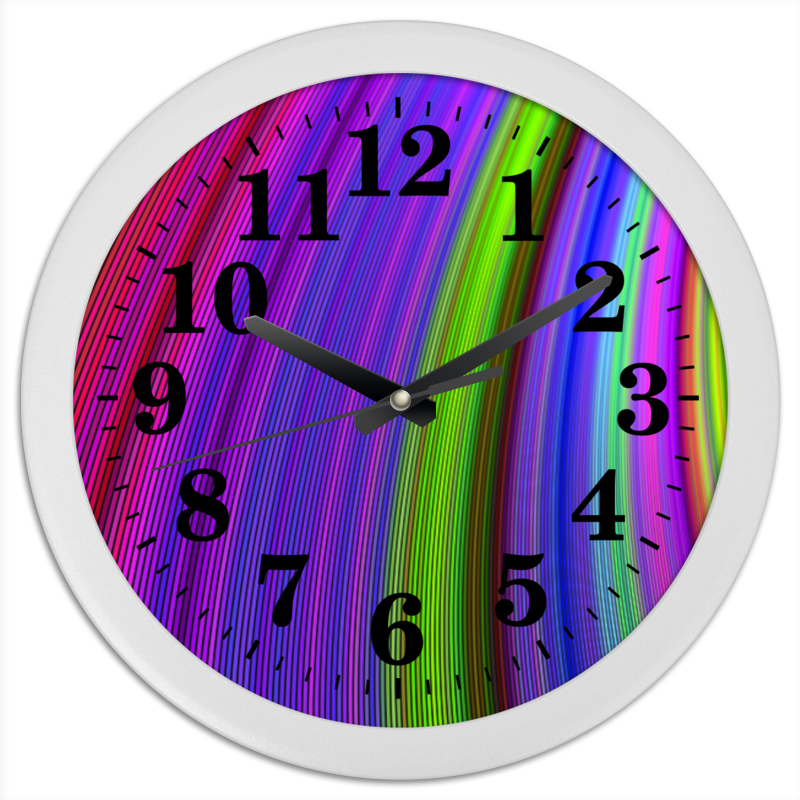 Printio Часы круглые из пластика Радужные printio часы круглые из дерева радужная абстракция
