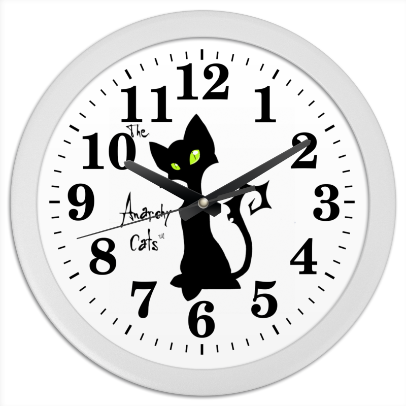 Printio Часы круглые из пластика Кот-анархист printio часы круглые из пластика кот весы
