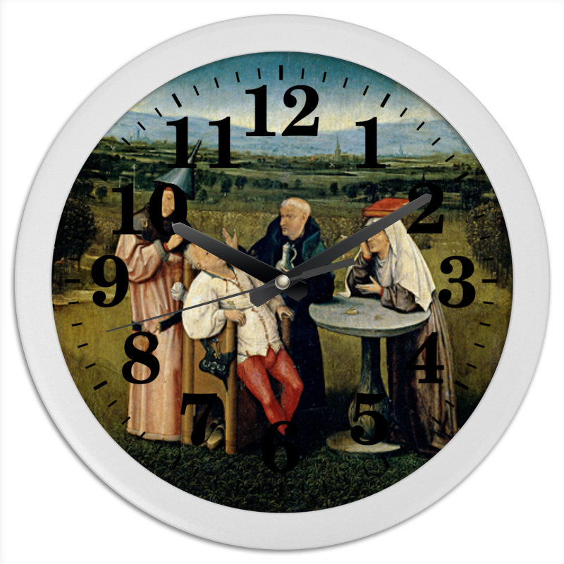 Printio Часы круглые из пластика Извлечение камня глупости (иероним босх)