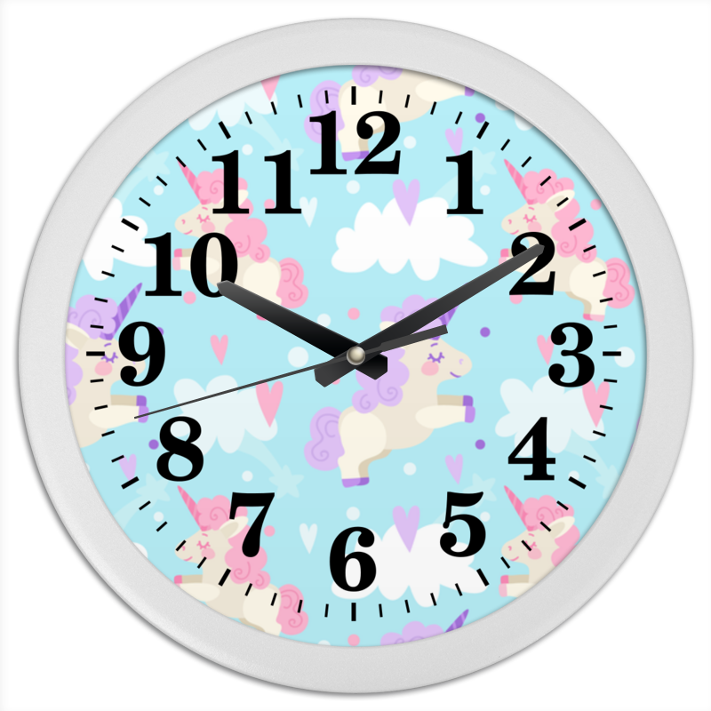 Printio Часы круглые из пластика Однорог силиконовый чехол на realme c15 c25 рилми с15 с25 с принтом розовые и фиолетовые филаки